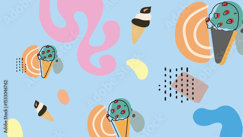 Ice Cream Bucket Delight Background
