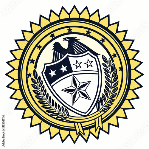 American Eagle Shield Generated AI Emblem Design