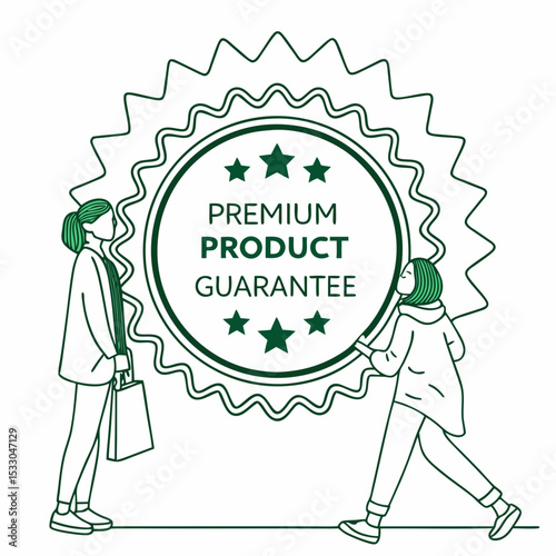 Premium Product Guarantee Generated AI Illustration of Quality Assurance
