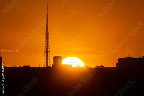 unset in Brasilia, the capital of Brazil, seen from Lago Sul The city of amazing skies. Cerrado Biome.