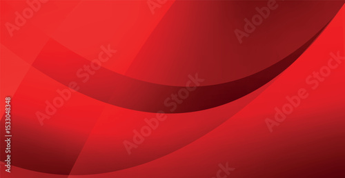 Volumetric lines on a red background - panoramic Vector background