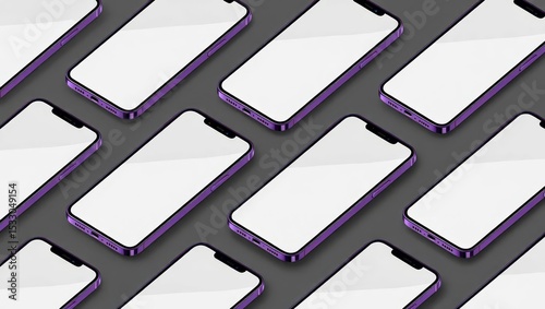 Phone with blank screen isolated on black background. Mockup and banner template for text or product.