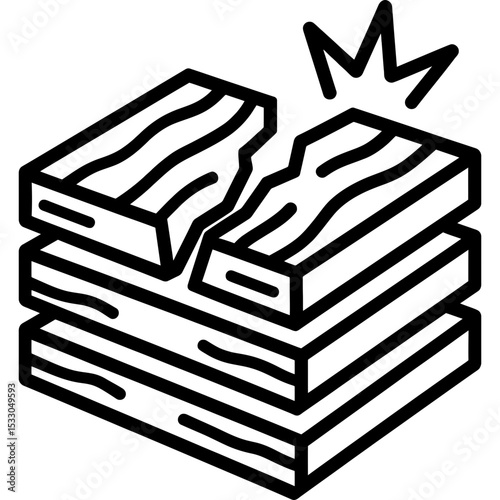 Minimal vector style breaking boards icon