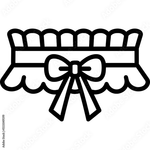 Wedding garter icon in bold black line style
