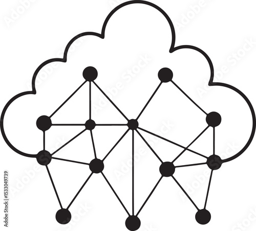 Abstract 3D network connection: a technological illustration of molecular structure and communication