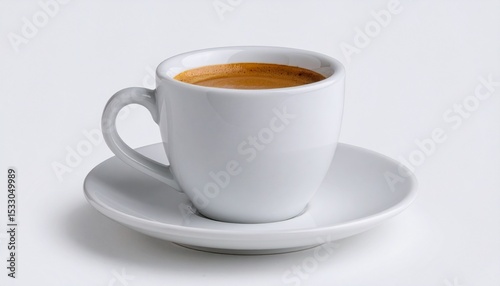 Wallpaper Mural Classic White Cup of Coffee on Saucer - Isolated on Transparent & White Background Torontodigital.ca