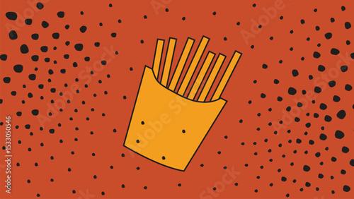 French Fries Icon Pop Background
