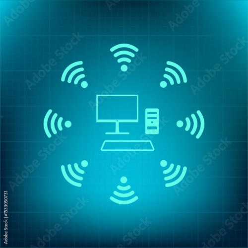 Vector icon on a blue background with a gradient