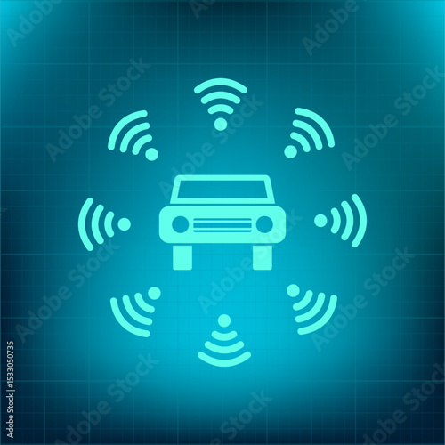 Vector icon on a blue background with a gradient