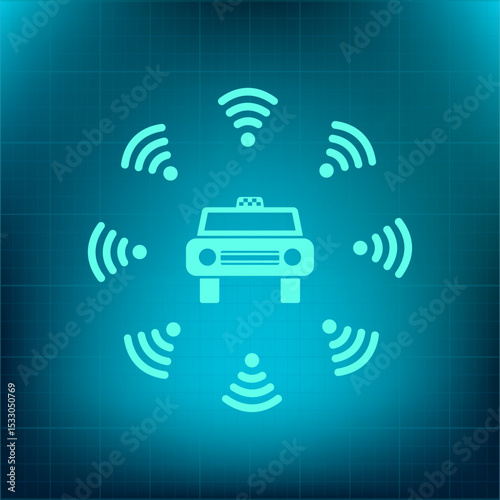 Vector icon on a blue background with a gradient