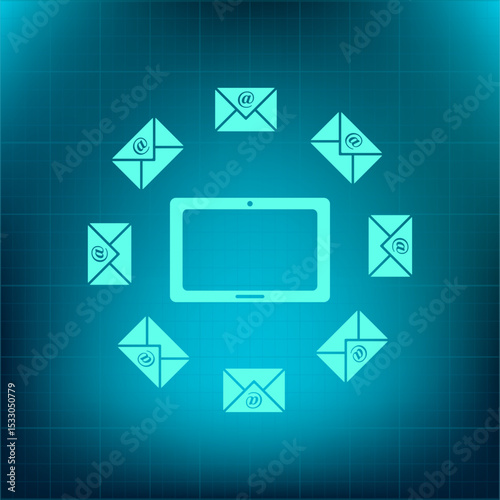Vector icon on a blue background with a gradient