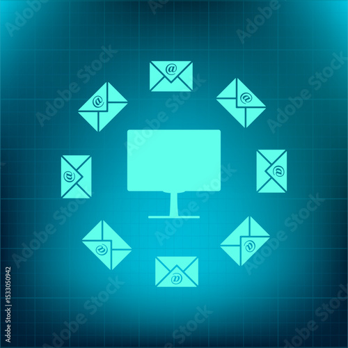 Vector icon on a blue background with a gradient
