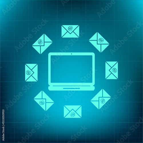 Vector icon on a blue background with a gradient