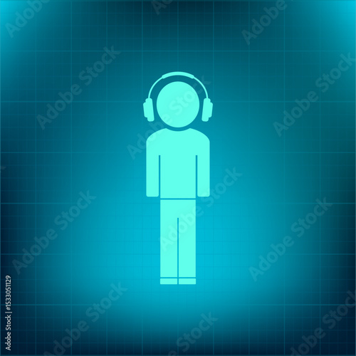 Vector icon on a blue background with a gradient