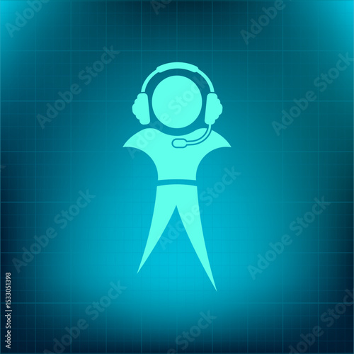 Vector icon on a blue background with a gradient