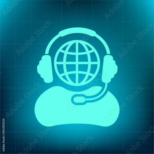 Vector icon on a blue background with a gradient