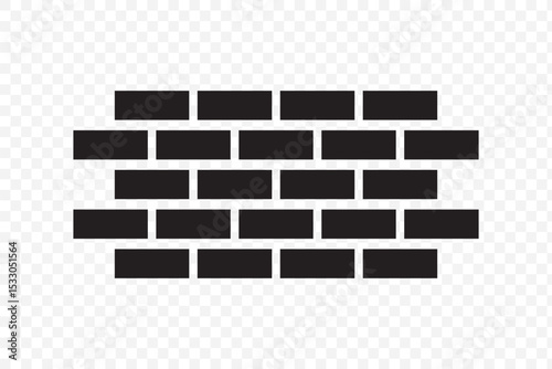 Brick wall vector icon design. Natural material to build, masonry to panels wall, fence or retainer wall, fireplace consist of texture pattern of rectangular block shape and bonded by mortar cement.