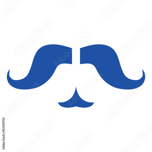Beard, Blue goatee and moustache style for beard design illustration, Man, Father and Dad

