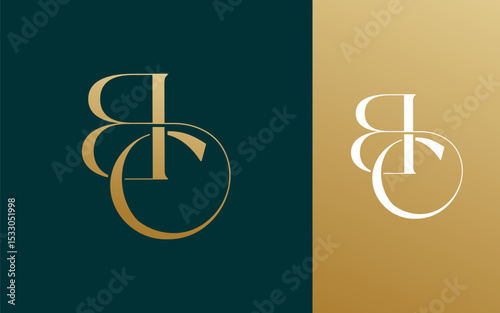 Initial letter BC CB logo design vector illustration for couple, wedding, and business