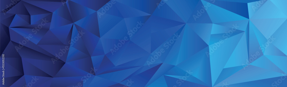 Abstract blue gradient triangles of different sizes - Vector illustration