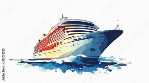 Modern Cruise Ship Icon Vector Illustration for Travel Designs