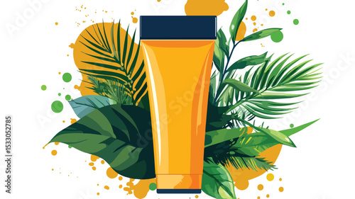 Sunscreen Lotion Vector Isolated Illustration for Skincare Advertising and Product Promotion