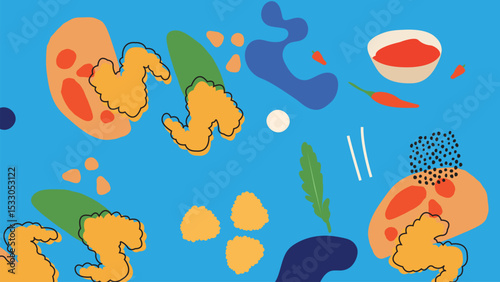 Fried Chicken Snack Background