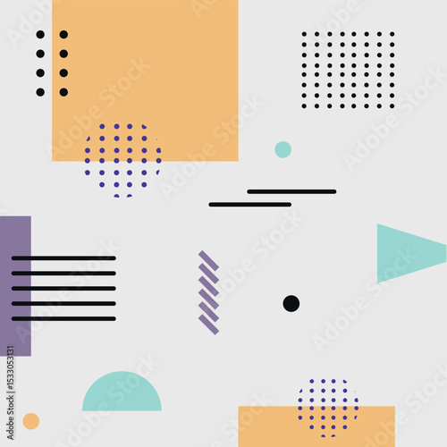 Abstract background with different geometric shapes - Vector