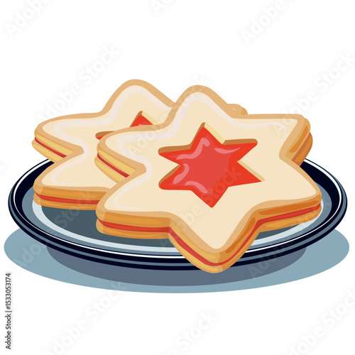 cookies with jam are lying on a plate