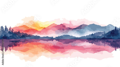 Pastel Watercolor Landscape Drawing for Creative Projects