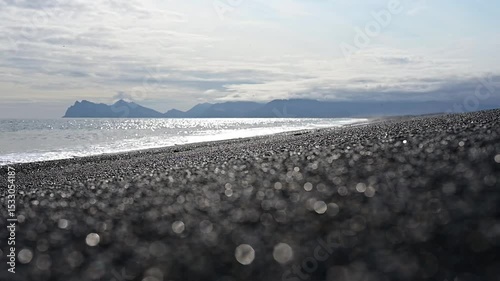 Hvalnes Nature Reserve Beach in Iceland - Black pebble beach
