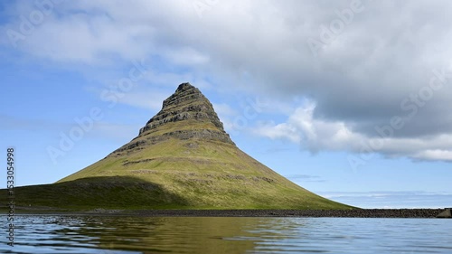 Kirkjufell Mountain in Iceland - Timelapse in summer