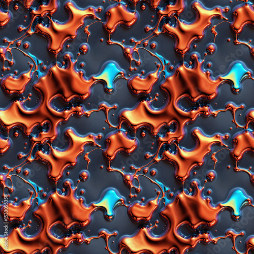 Liquid metal waves seamless pattern.
