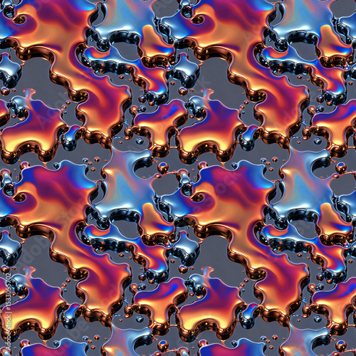 Liquid metal waves seamless pattern.