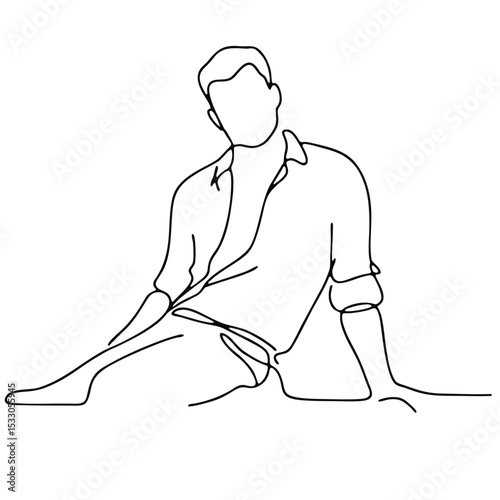 Desire — man in emotional theatrical pose of longing, drawn with single continuous line. Minimalism and expression in every curve.
