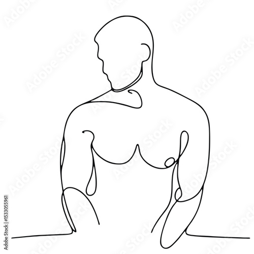 Desire — man in emotional theatrical pose of longing, drawn with single continuous line. Minimalism and expression in every curve.