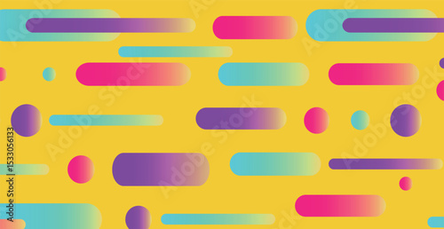 Modern abstraction, composition made of various rounded shapes of lines in color - Vector illustration