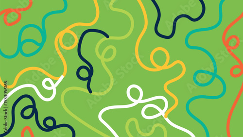 Playful orange squiggle background