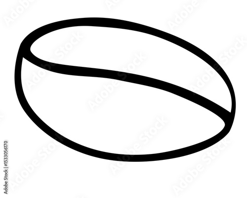 Coffee bean, coffee - vector linear image for logo, pictogram or coloring. Outline. Coffee for coloring or icon