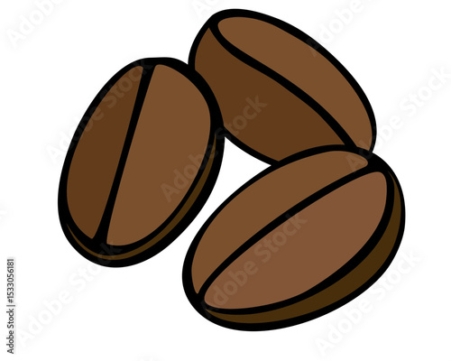 Coffee beans, coffee - vector full-color picture. Coffee beans colored