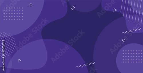 Colorful geometric panoramic background. Trendy composition of blue gradient shapes. Cool freshness background design for posters and cards - Vector illustration