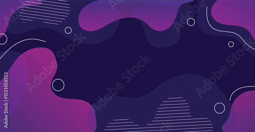 Colorful geometric panoramic background. Trendy composition of blue gradient shapes. Cool freshness background design for posters and cards - Vector illustration