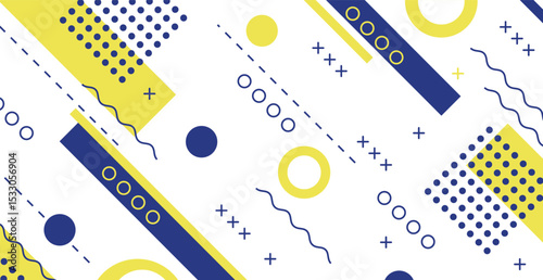 Colorful multicolored panoramic abstract background from different geometric shapes - Vector illustration