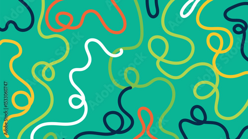 Teal abstract squiggle background