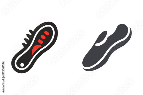 Illustrated minimalist sneakers and shoes graphic design for advertising and fashion themes