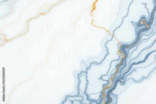 Elegant white and gold marble texture with soft blue veins

