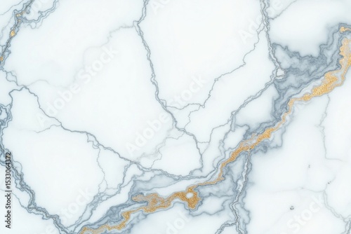 Elegant white and gold marble texture with soft blue veins

