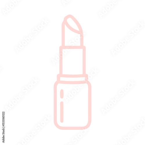 Elegant lipstick outline icon design for cosmetic brand, perfect for makeup artists and beauty enthusiasts in fashion and glamour industries
