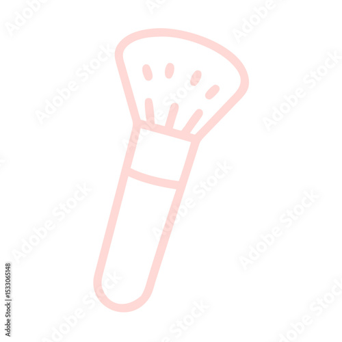 Elegant makeup brush outline for beauty and cosmetic design concepts