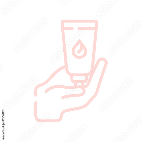 Hand cream icon in minimalist style for skincare and beauty concepts